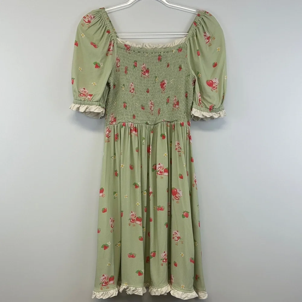 strawberry dress cottagecore Strawberry Floral Ribbon Dress Vintage Cottagecore Aesthetic Outfit Ivory(Pre-Sale 30days) / XS